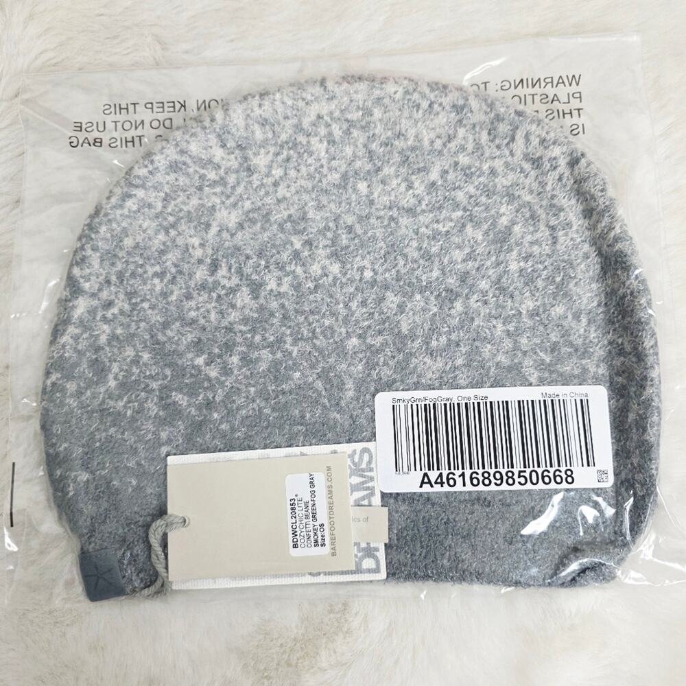Barefoot Dreams CozyChic Lite Confetti Beanie Smokey Green Fog Gray NWT One Size